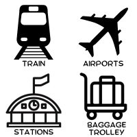 Recall Advertising Train Airport Baggage Trolley - Train Branding Airport Branding Baggage trolley branding